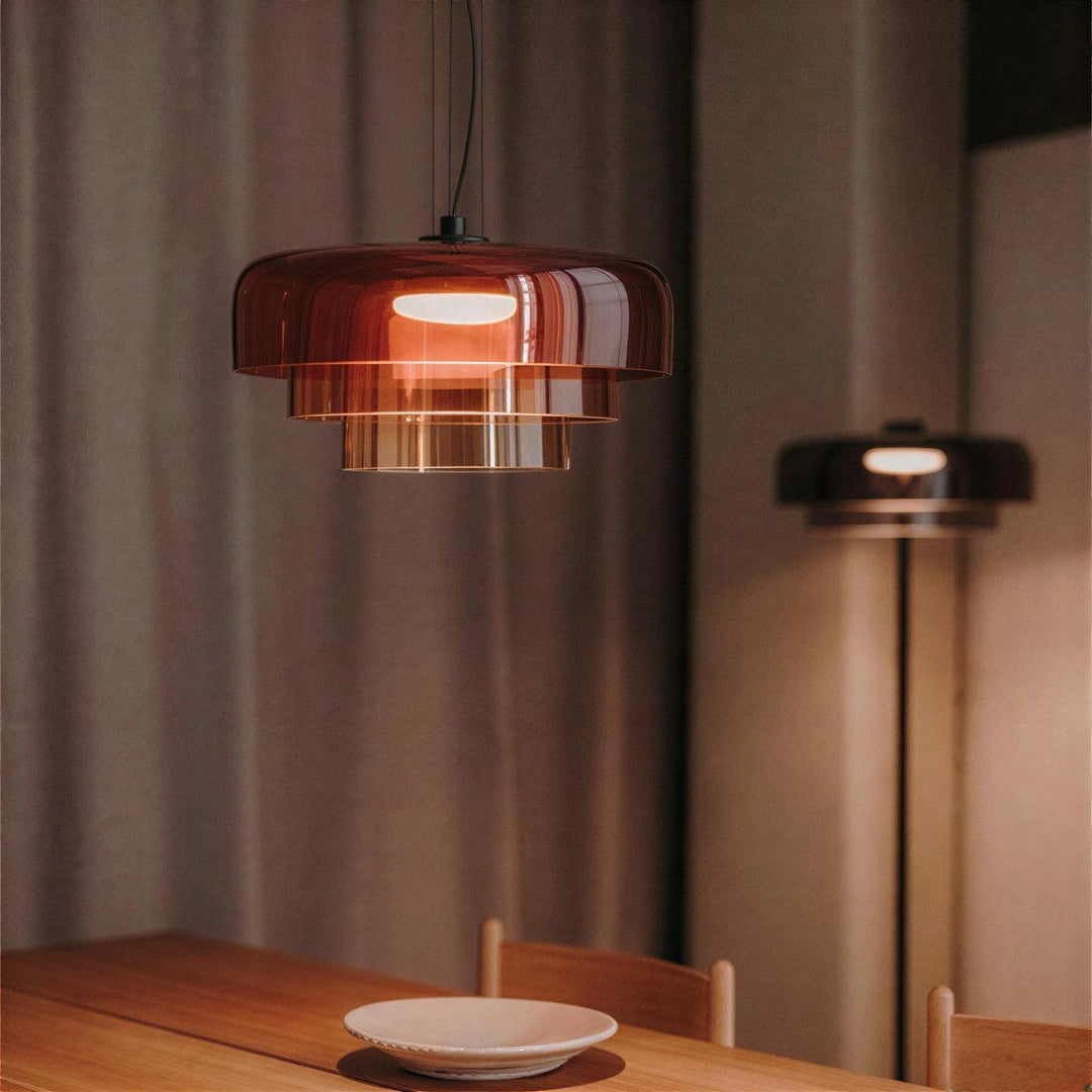 Nordic Glass Pendant Light Featuring Tiered Design