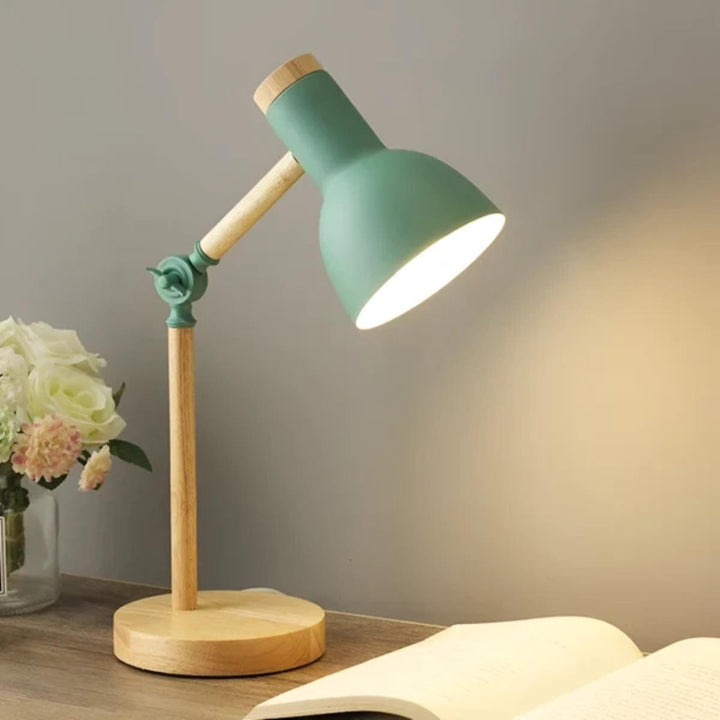 Nordic Scandinavian Wooden Table Lamp With Adjustable Arm