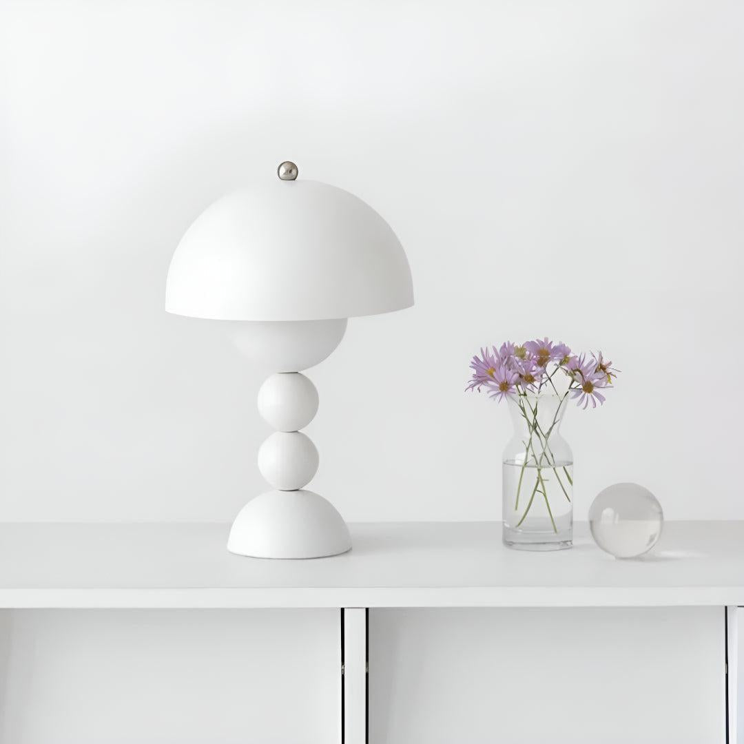 Nordic Styled Rechargeable Cordless Table Lamp With Mushroom Shade