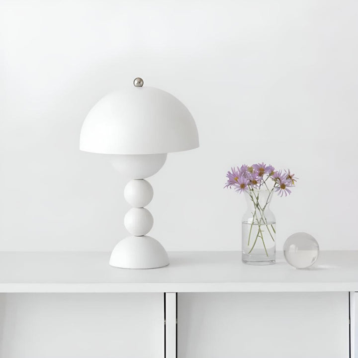 Nordic Styled Rechargeable Cordless Table Lamp With Mushroom Shade