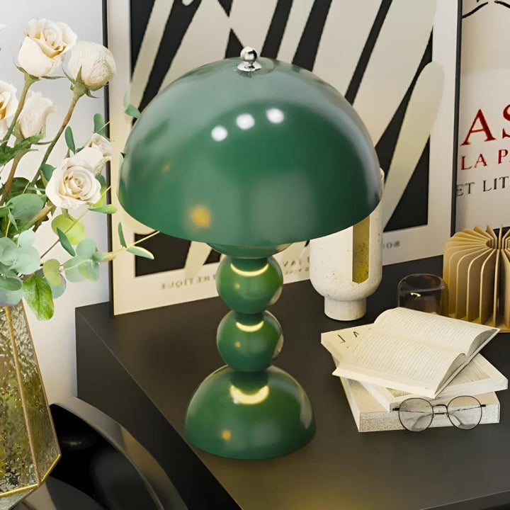 Nordic Styled Rechargeable Cordless Table Lamp With Mushroom Shade