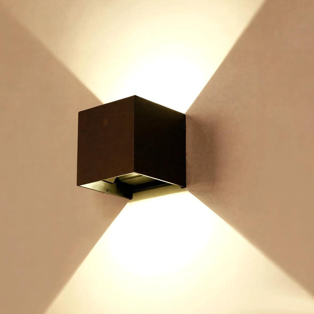Outdoor Cube Wall Lights With Adjustable Up Down Beam