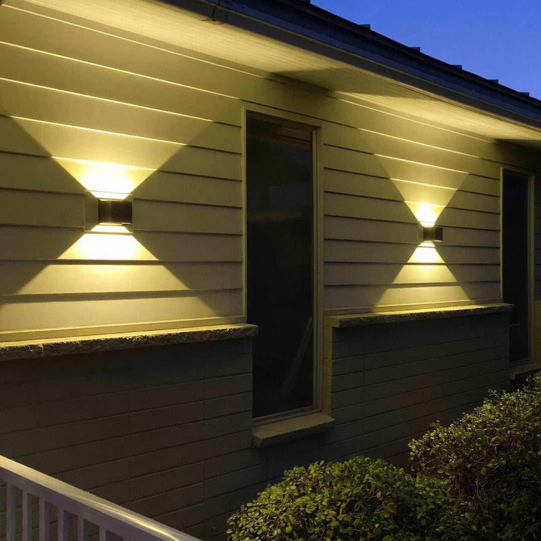 Outdoor Cube Wall Lights With Adjustable Up Down Beam