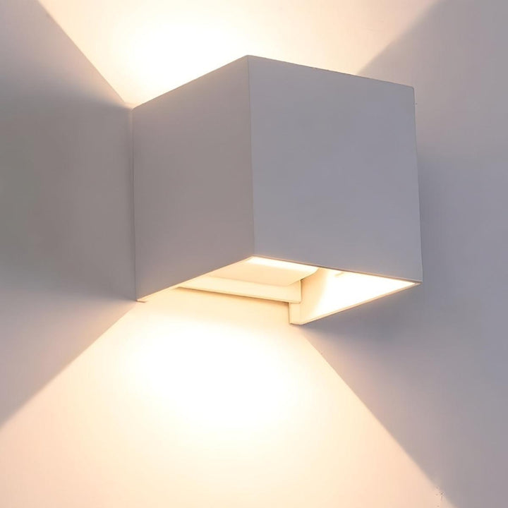 Outdoor Cube Wall Lights With Adjustable Up Down Beam