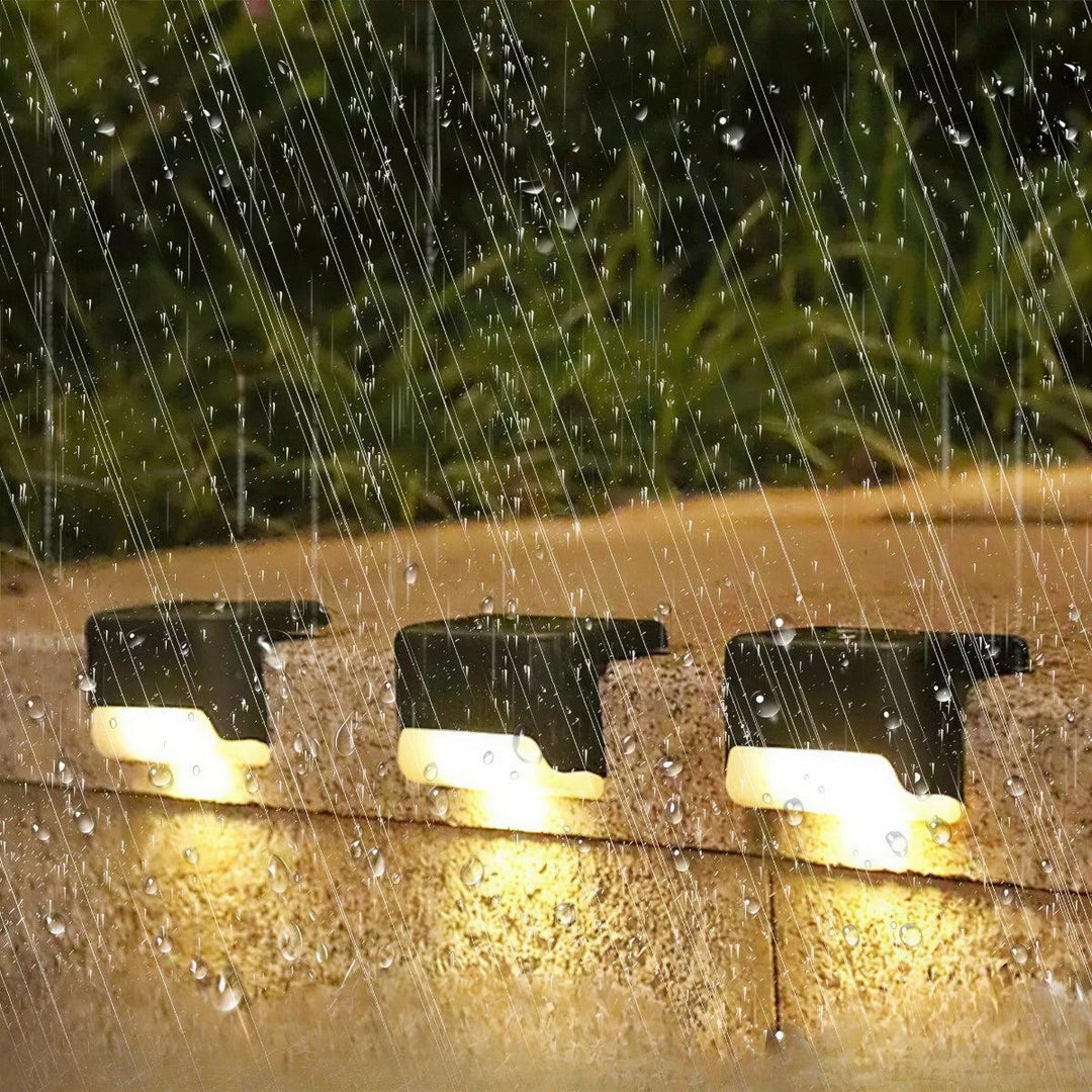 Outdoor Solar Powered Fence And Wall Lights With Automatic Sensor Activation
