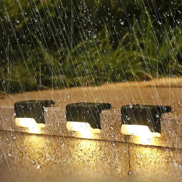 Outdoor Solar Powered Fence And Wall Lights With Automatic Sensor Activation