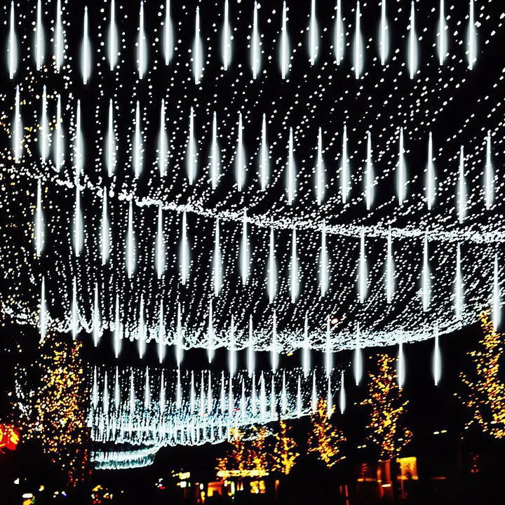 Outdoor Solar String Lights With Meteor Shower Design For Garden Trees