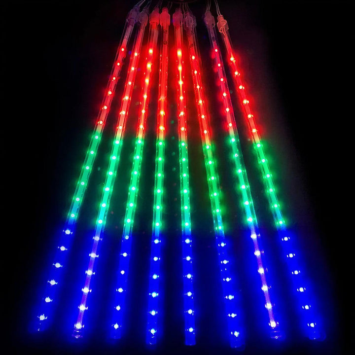 Outdoor Solar String Lights With Meteor Shower Design For Garden Trees