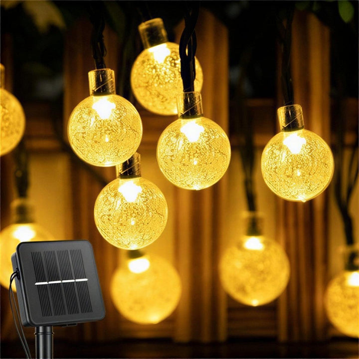 Outdoor String Solar Lights For Garden Lighting With Spherical Bulbs