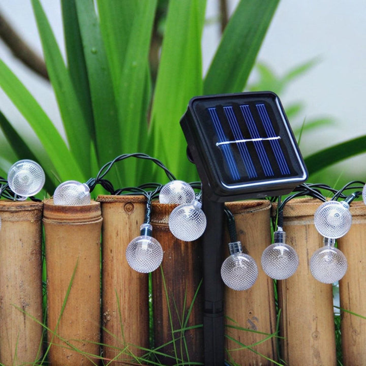 Outdoor String Solar Lights For Garden Lighting With Spherical Bulbs