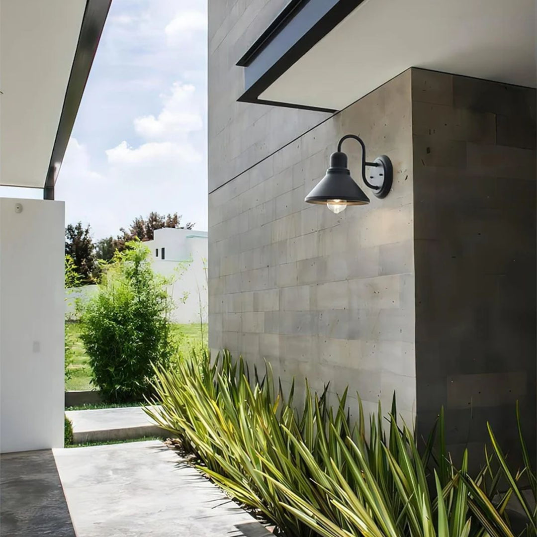 Outdoor Vintage Wall Light With Farmhouse Gooseneck Barn Design