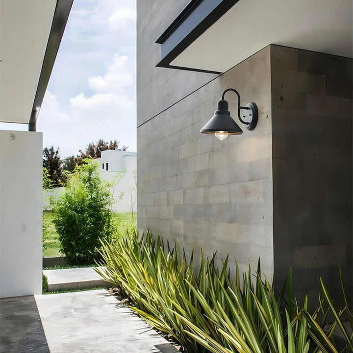 Outdoor Vintage Wall Light With Farmhouse Gooseneck Barn Design