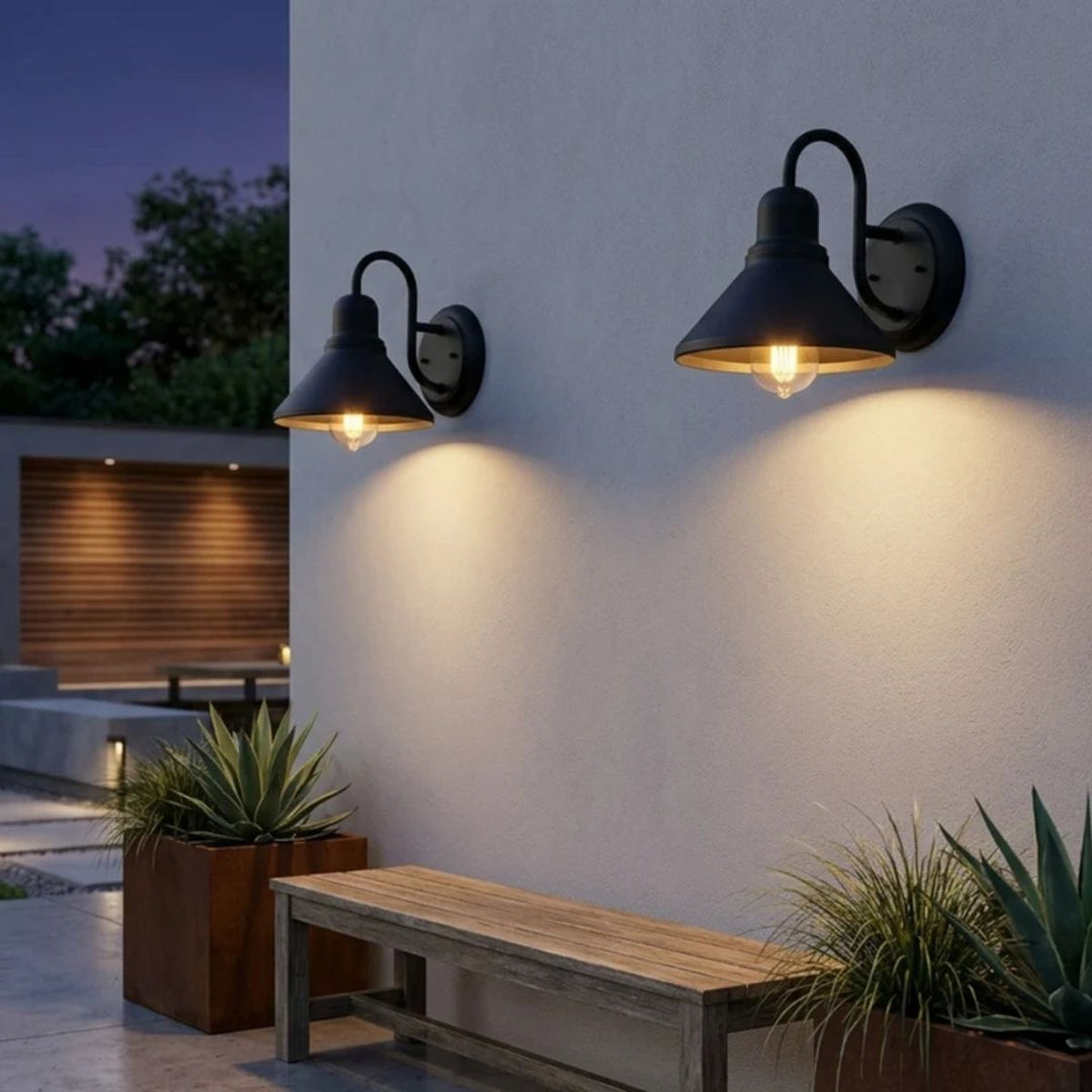 Outdoor Vintage Wall Light With Farmhouse Gooseneck Barn Design