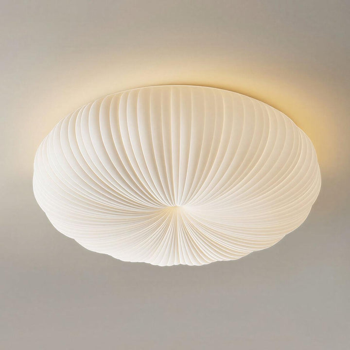 Pleated Radial Donut Shaped Ceiling Light With Dimming