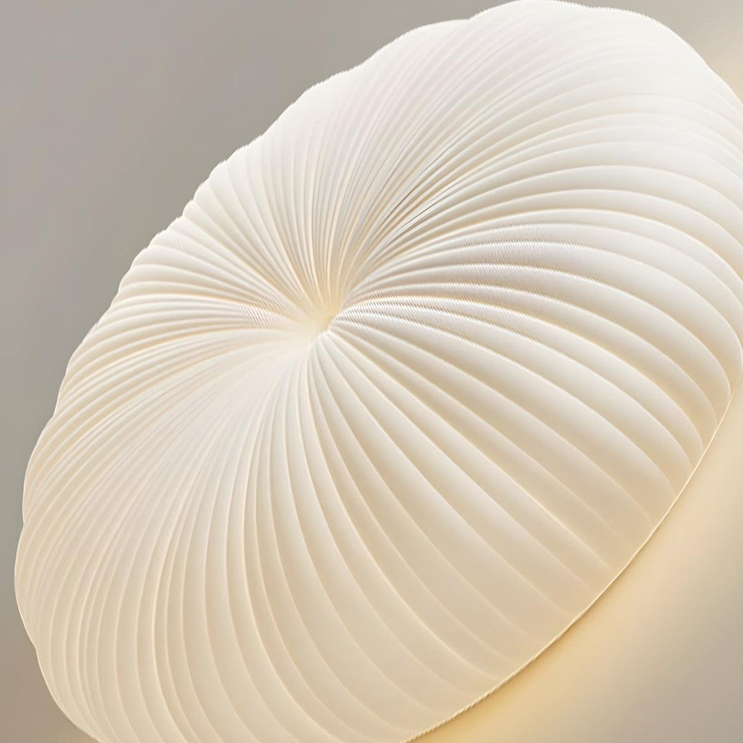 Pleated Radial Donut Shaped Ceiling Light With Dimming
