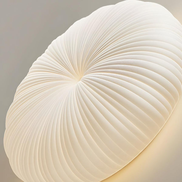 Pleated Radial Donut Shaped Ceiling Light With Dimming