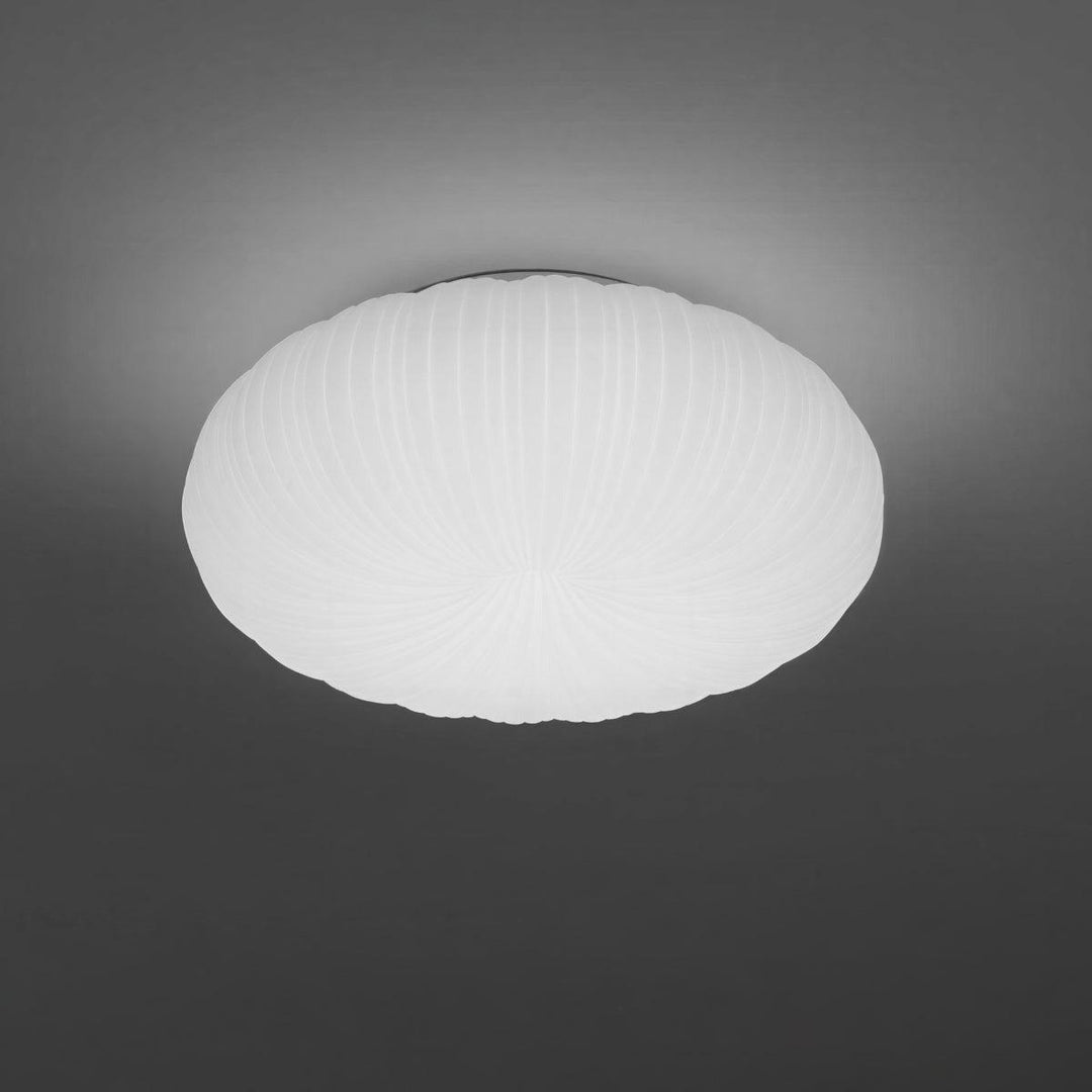 Pleated Radial Donut Shaped Ceiling Light With Dimming