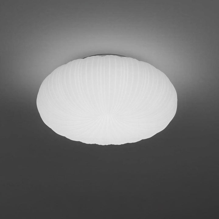 Pleated Radial Donut Shaped Ceiling Light With Dimming