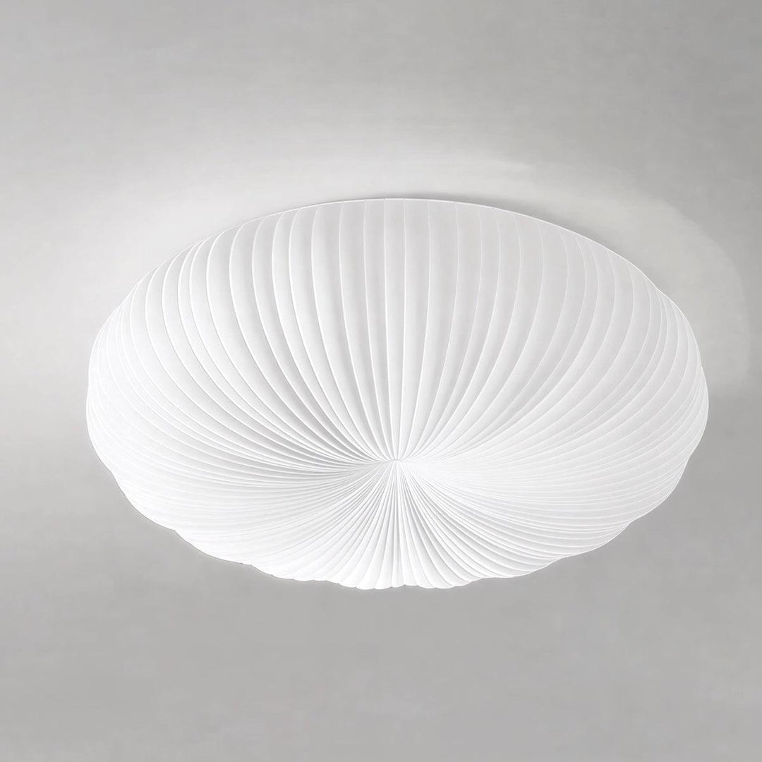 Pleated Radial Donut Shaped Ceiling Light With Dimming
