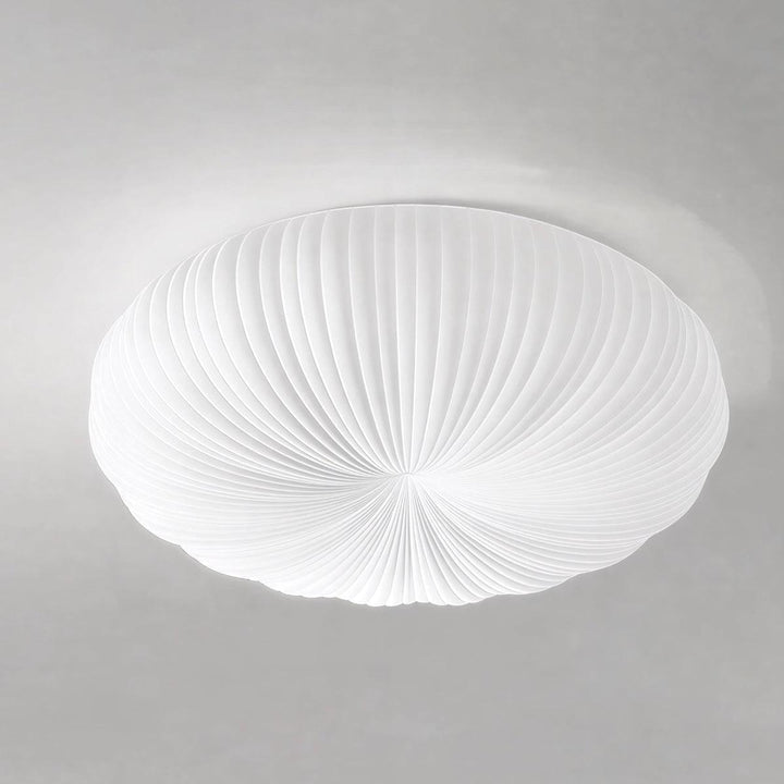 Pleated Radial Donut Shaped Ceiling Light With Dimming