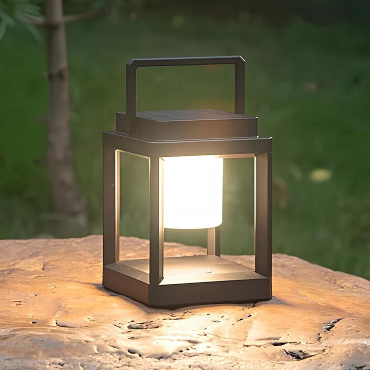 Portable Square Cube Frame Outdoor Solar Lantern