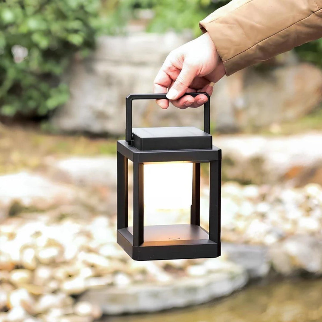 Portable Square Cube Frame Outdoor Solar Lantern