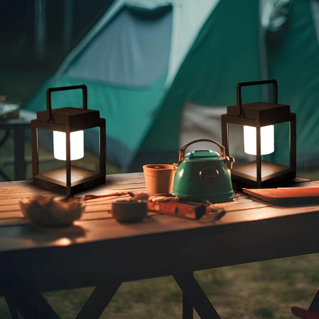 Portable Square Cube Frame Outdoor Solar Lantern