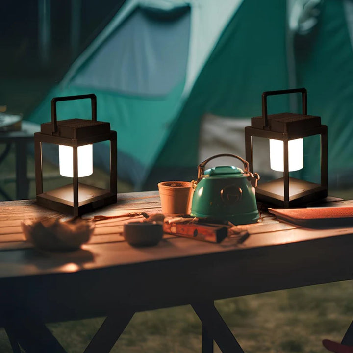 Portable Square Cube Frame Outdoor Solar Lantern