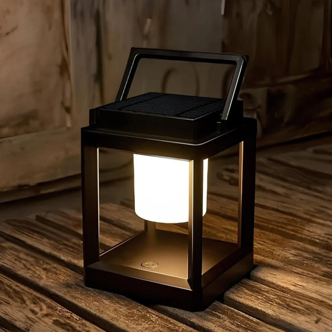 Portable Square Cube Frame Outdoor Solar Lantern