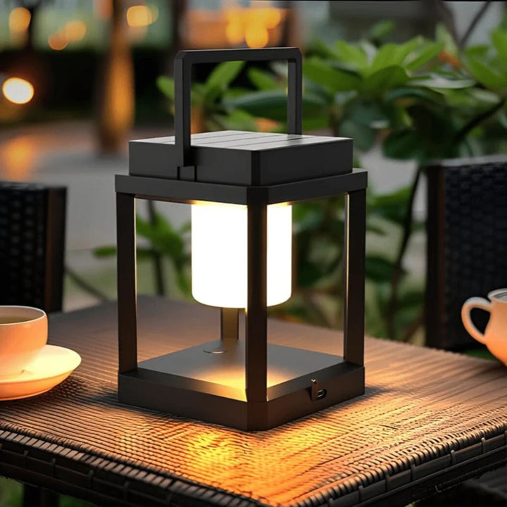 Portable Square Cube Frame Outdoor Solar Lantern