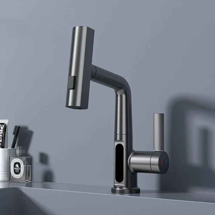 Pull Out Kitchen Sink Mixer Tap With LED Temperature Display