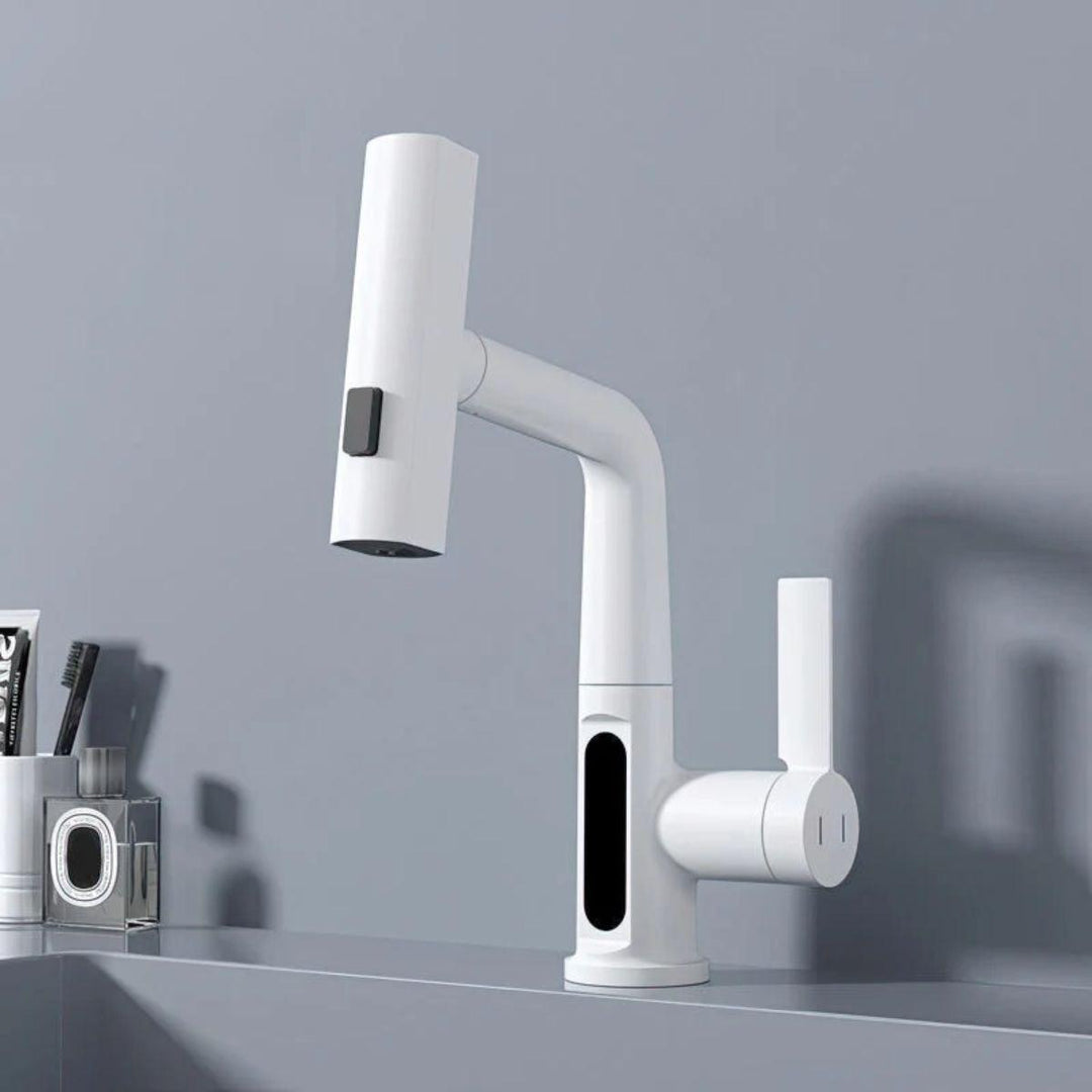 Pull Out Kitchen Sink Mixer Tap With LED Temperature Display