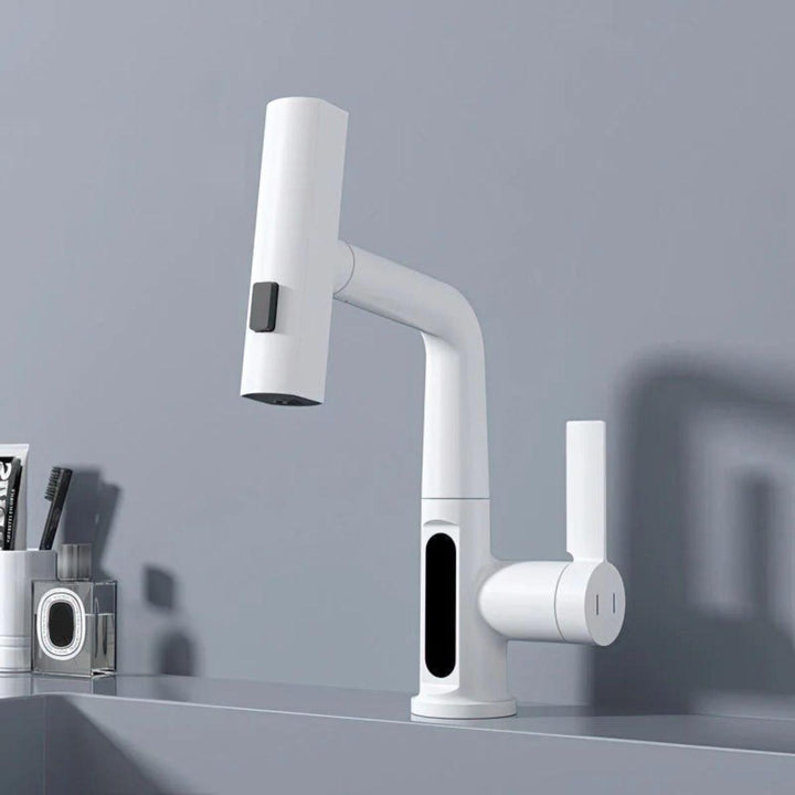 Pull Out Kitchen Sink Mixer Tap With LED Temperature Display