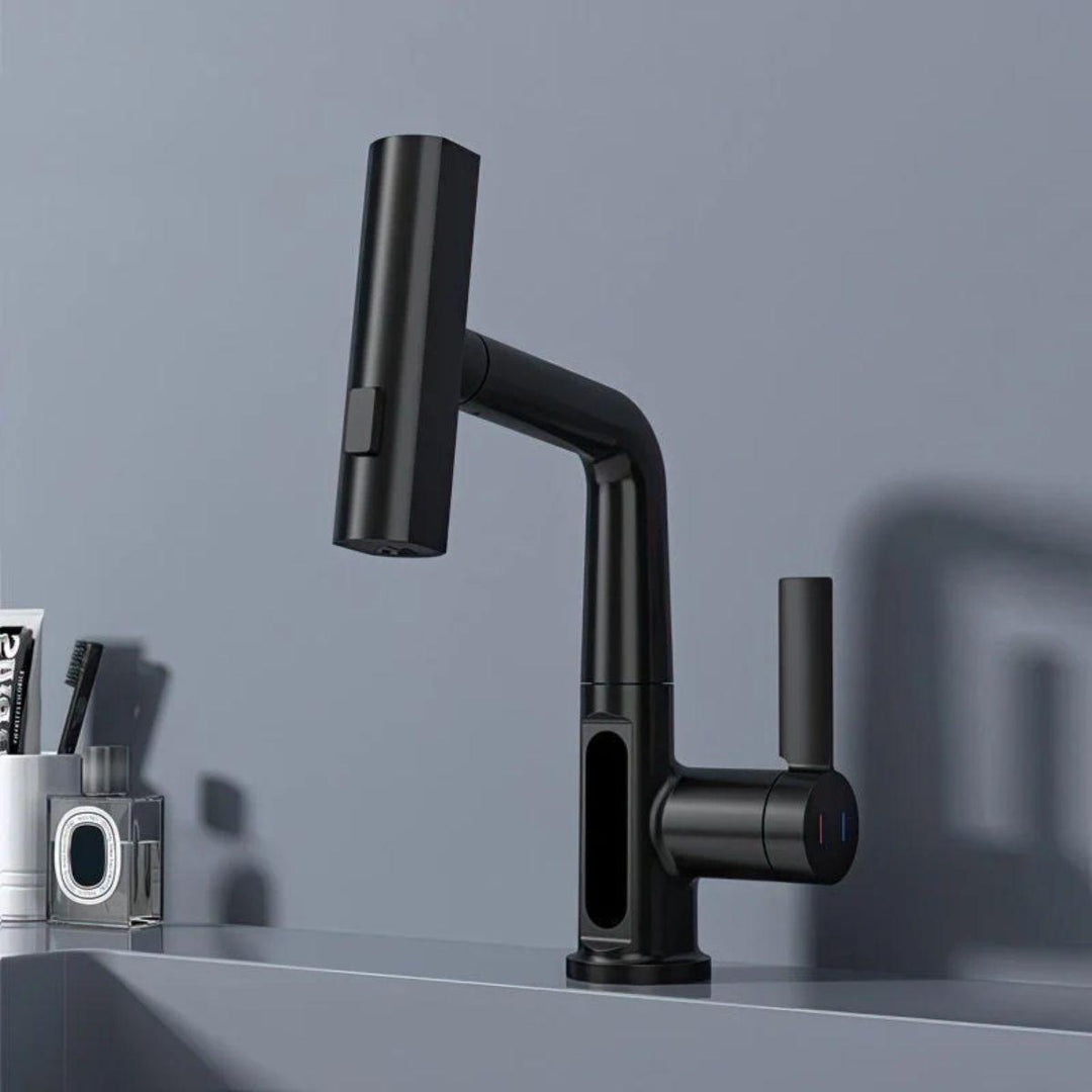 Pull Out Kitchen Sink Mixer Tap With LED Temperature Display