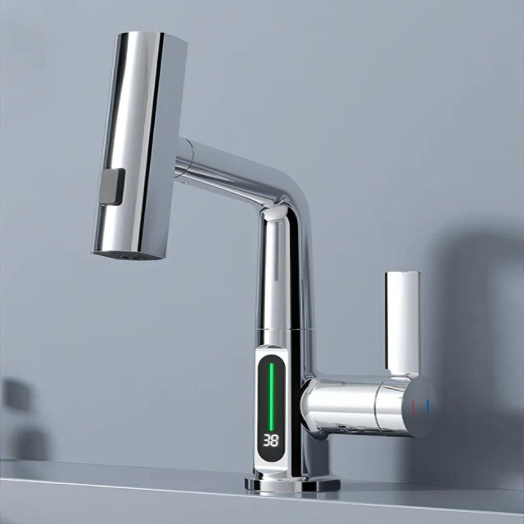 Pull Out Kitchen Sink Mixer Tap With LED Temperature Display