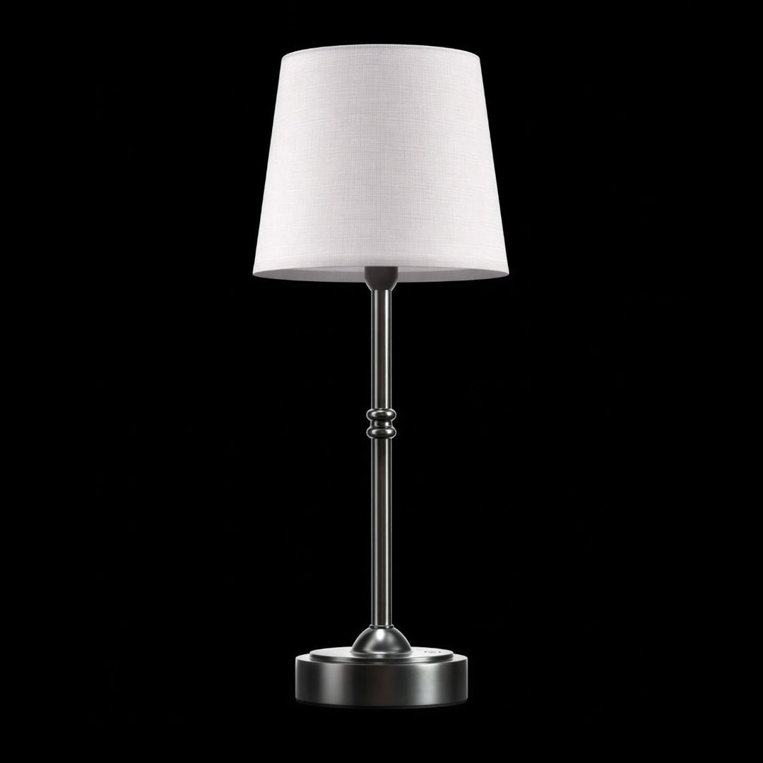 Rechargeable Cordless Table Lamp With Modern Fabric Shade