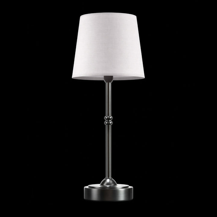 Rechargeable Cordless Table Lamp With Modern Fabric Shade