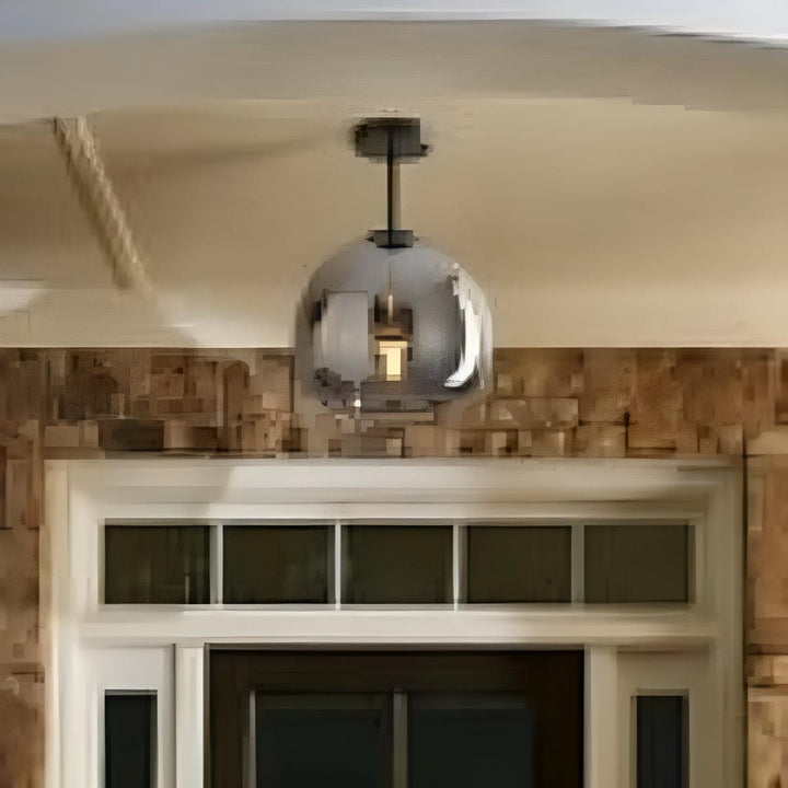 Retro Vintage Glass Globe Flush Mount Ceiling Light Fixture With Contemporary Style