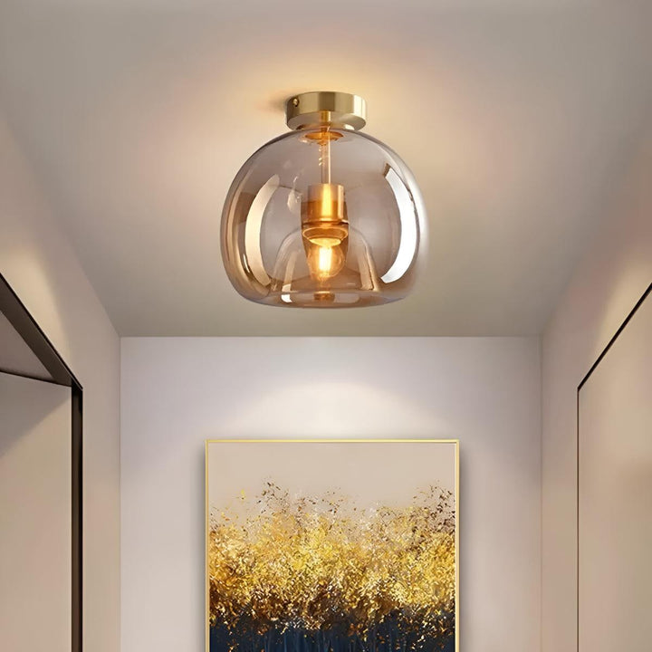 Retro Vintage Glass Globe Flush Mount Ceiling Light Fixture With Contemporary Style