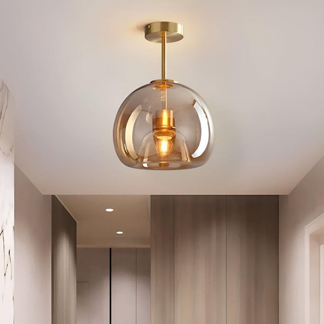 Retro Vintage Glass Globe Flush Mount Ceiling Light Fixture With Contemporary Style