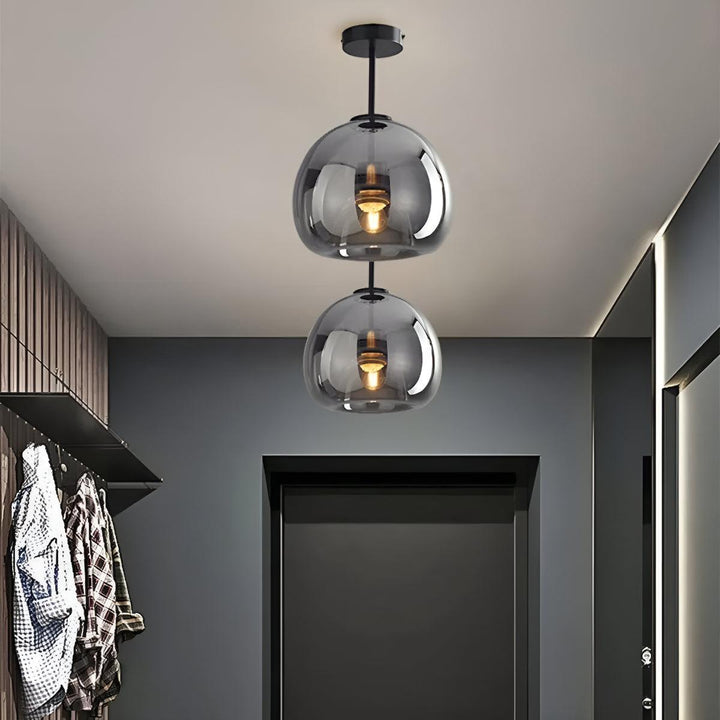 Retro Vintage Glass Globe Flush Mount Ceiling Light Fixture With Contemporary Style
