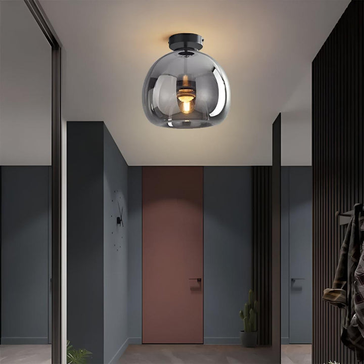 Retro Vintage Glass Globe Flush Mount Ceiling Light Fixture With Contemporary Style