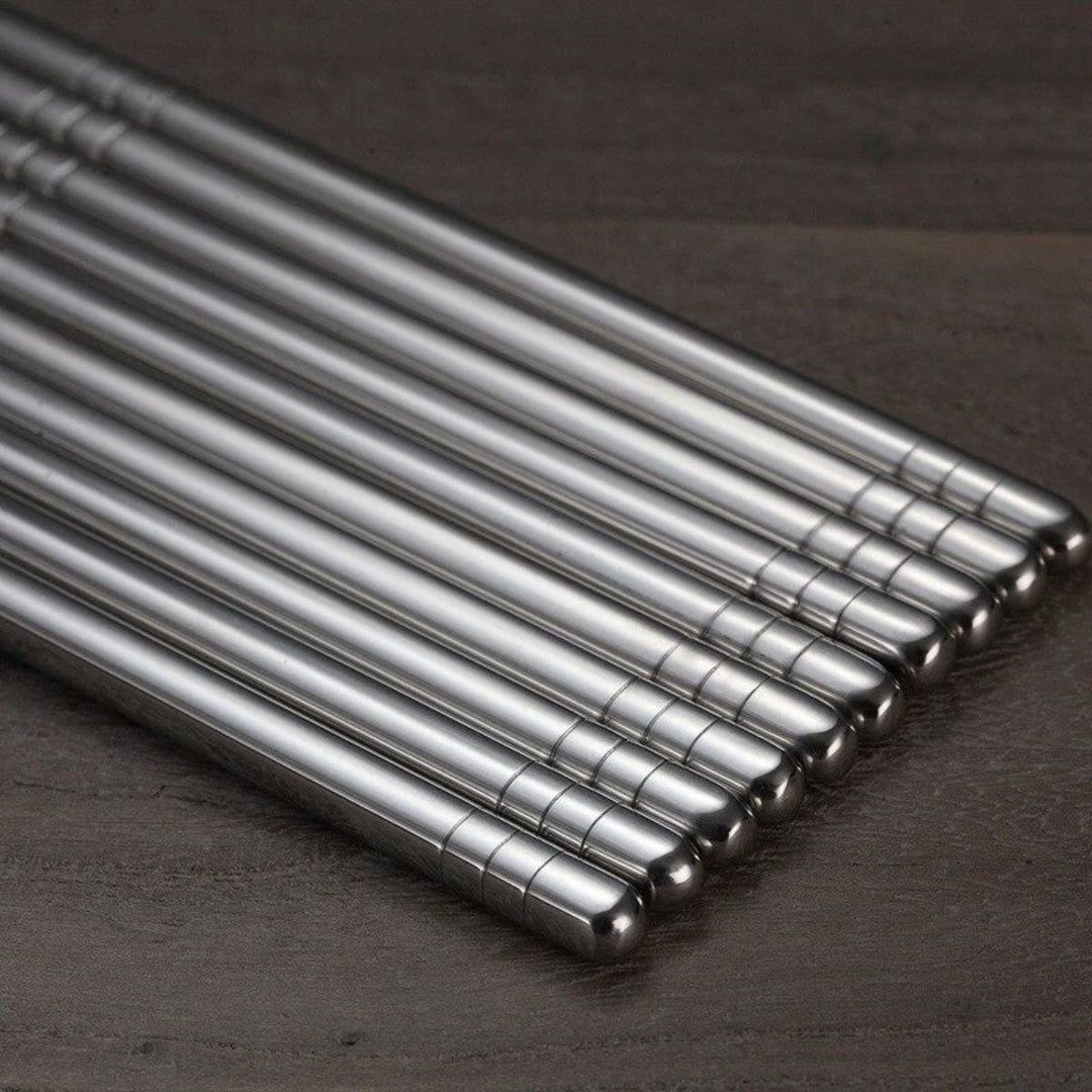 Reusable Stainless Steel Chopsticks Set of 5 Pairs
