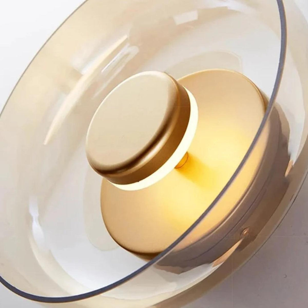 Round Circular Glass Shade Wall Sconce Light For Modern Homes