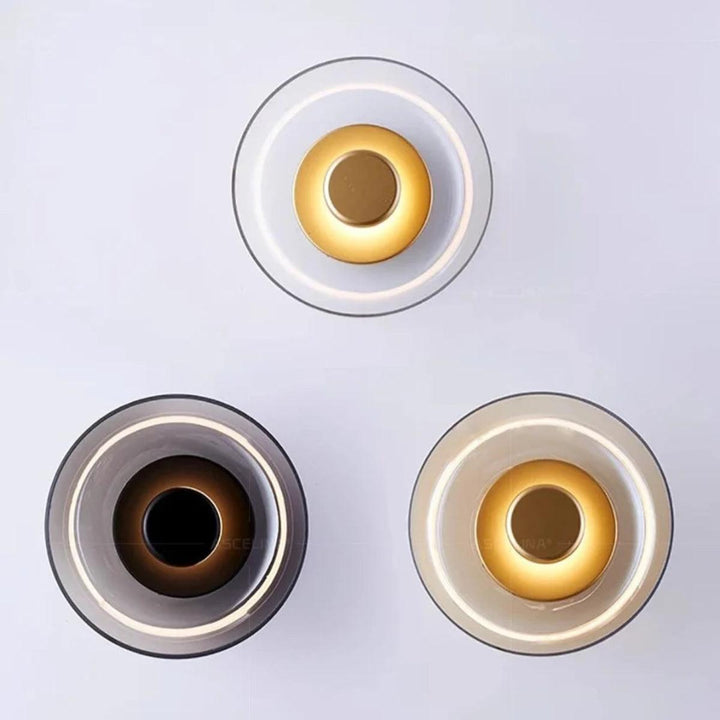 Round Circular Glass Shade Wall Sconce Light For Modern Homes