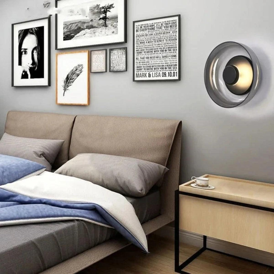 Round Circular Glass Shade Wall Sconce Light For Modern Homes