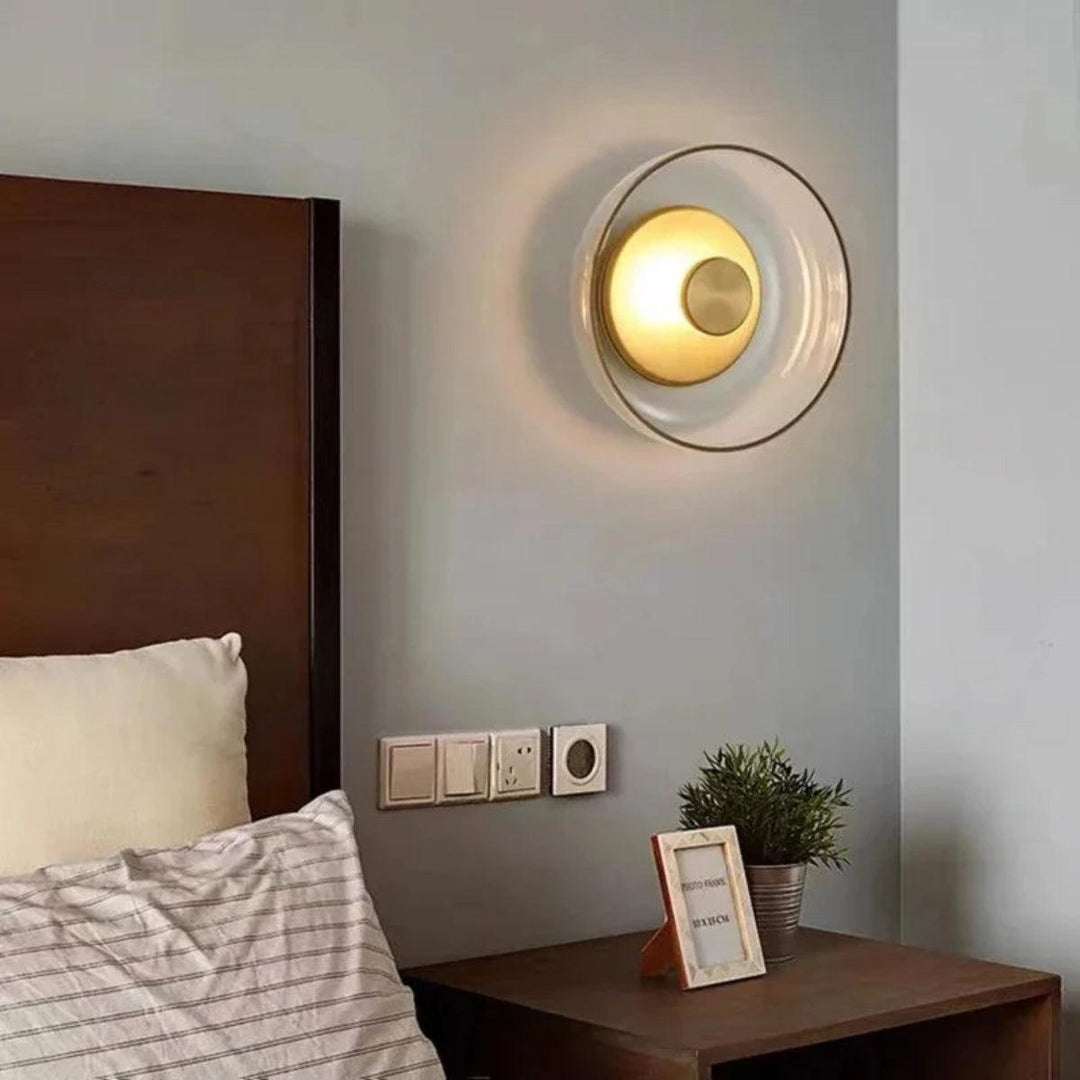 Round Circular Glass Shade Wall Sconce Light For Modern Homes