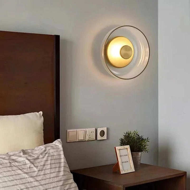 Round Circular Glass Shade Wall Sconce Light For Modern Homes