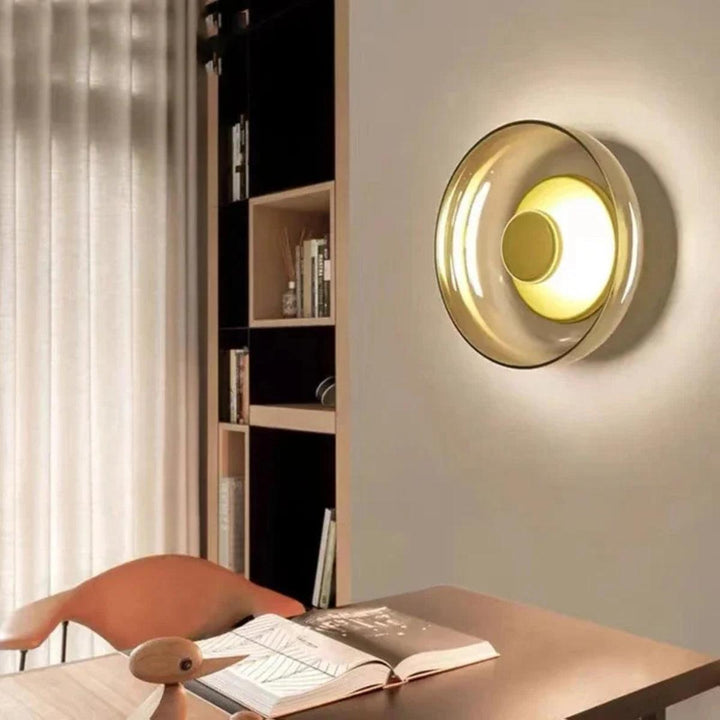 Round Circular Glass Shade Wall Sconce Light For Modern Homes
