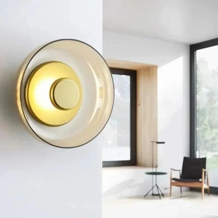 Round Circular Glass Shade Wall Sconce Light For Modern Homes